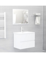 Ensemble de meubles de salle de bain blanc bois d'ingénierie | Mobilier & Déco