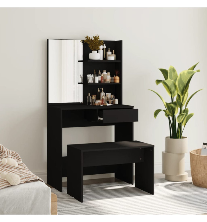 Ensemble de coiffeuse noir 74,5x40x141 cm | Mobilier & Déco