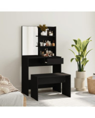 Ensemble de coiffeuse noir 74,5x40x141 cm | Mobilier & Déco