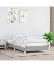 Cadre de lit sans matelas gris clair 100x200 cm tissu | Mobilier & Déco