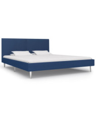 Cadre de lit sans matelas bleu tissu 180x200 cm | Mobilier & Déco