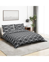 Ensemble de housse de couette Gris 225x220 cm Coton | Mobilier & Déco