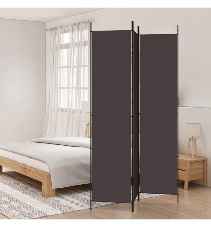 Cloison de séparation 3 panneaux Marron 150x220 cm Tissu | Mobilier & Déco