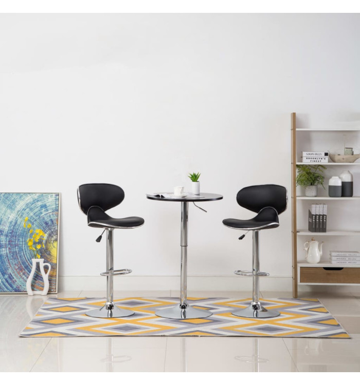 Tabourets de bar 2 pcs noir similicuir | Mobilier & Déco