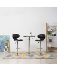 Tabourets de bar 2 pcs noir similicuir | Mobilier & Déco
