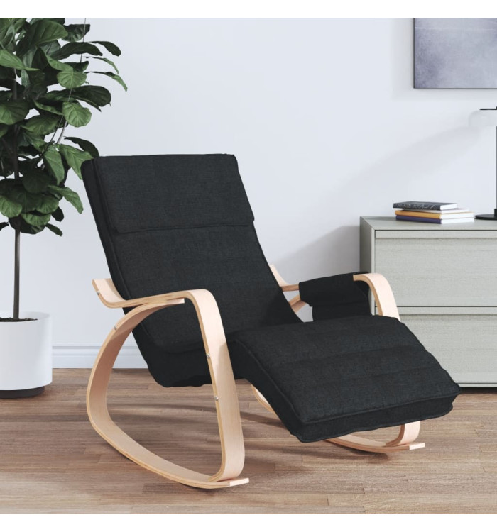 Chaise à bascule Noir Tissu | Mobilier & Déco