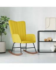 Chaise à bascule Jaune moutarde Velours | Mobilier & Déco