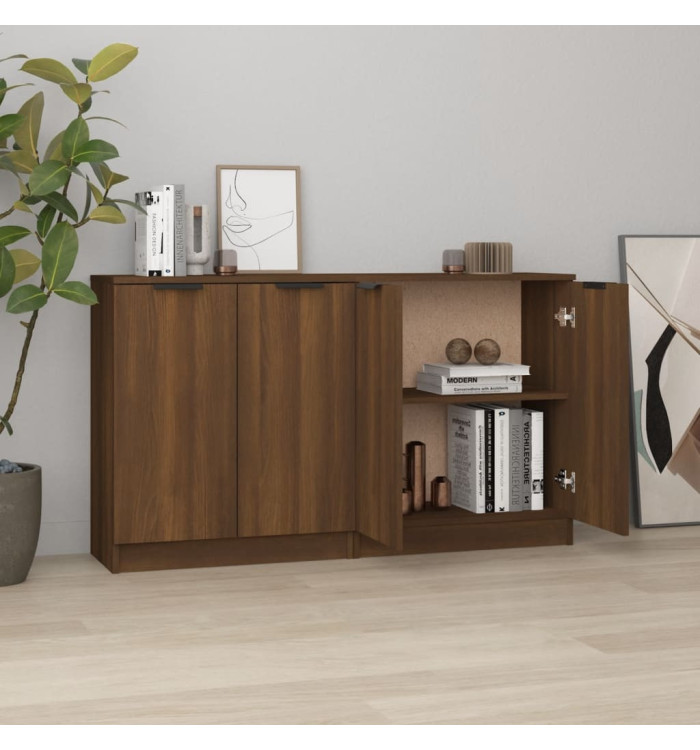 Buffets 2 pcs chêne marron 60x30x70 cm Bois d'ingénierie | Mobilier & Déco