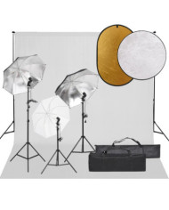 Kit de studio photo avec éclairage toile de fond et réflecteur | Mobilier & Déco