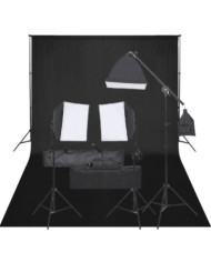 Kit de studio photo avec éclairage et toile de fond | Mobilier & Déco