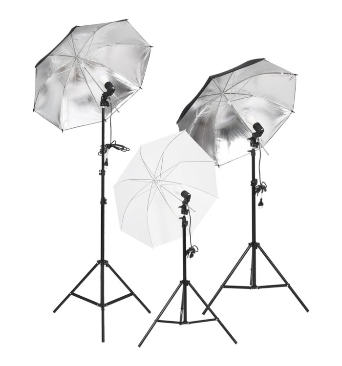 Kit d'éclairage de studio avec trépieds et parapluies | Mobilier & Déco