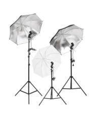 Kit d'éclairage de studio avec trépieds et parapluies | Mobilier & Déco