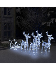 Décoration de Noël Rennes et traîneau 280x28x55 cm Acrylique | Mobilier & Déco