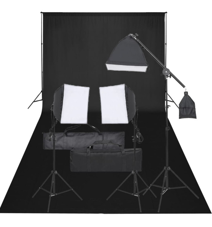 Kit de studio photo avec éclairage et toile de fond | Mobilier & Déco