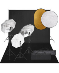 Kit de studio photo avec éclairage toile de fond et réflecteur | Mobilier & Déco