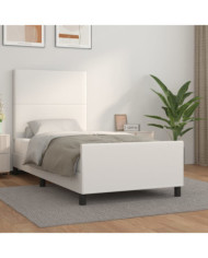 Cadre de lit sans matelas blanc 100x200 cm similicuir | Mobilier & Déco