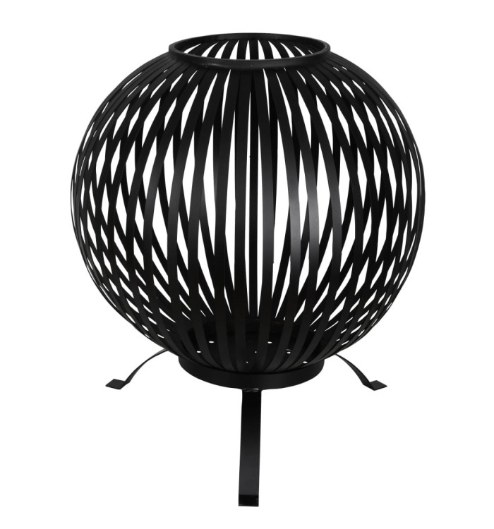 Esschert Design Balle à feu Bandes Noir Acier au carbone FF400 | Mobilier & Déco