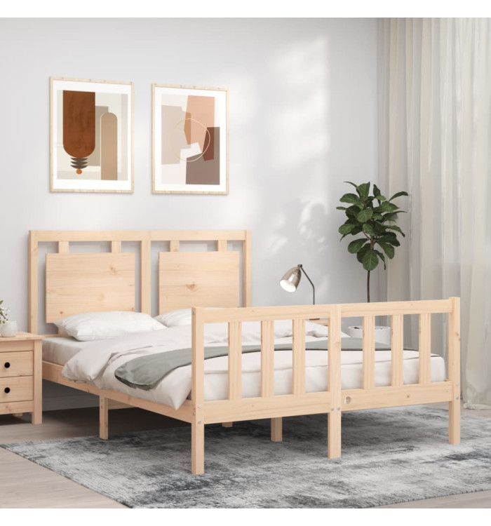 Cadre de lit sans matelas 140x190 cm bois de pin massif | Mobilier & Déco