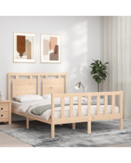 Cadre de lit sans matelas 140x190 cm bois de pin massif | Mobilier & Déco
