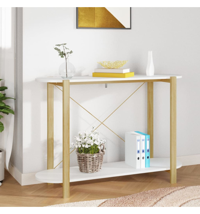 Table console Blanc 110x38x75 cm Bois d'ingénierie | Mobilier & Déco