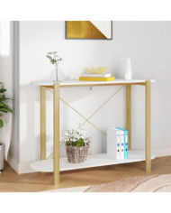 Table console Blanc 110x38x75 cm Bois d'ingénierie | Mobilier & Déco