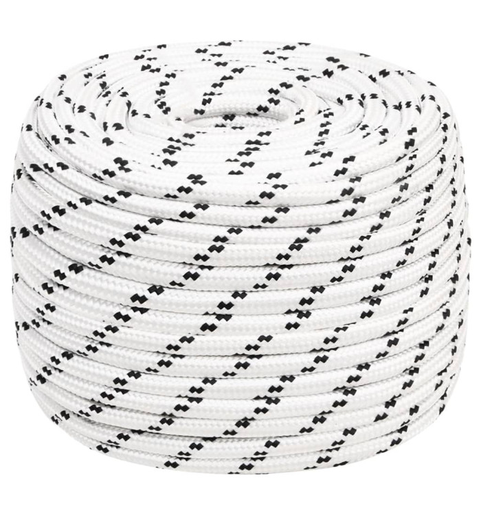 Corde de bateau tressé Blanc 14 mmx250 m Polyester | Mobilier & Déco