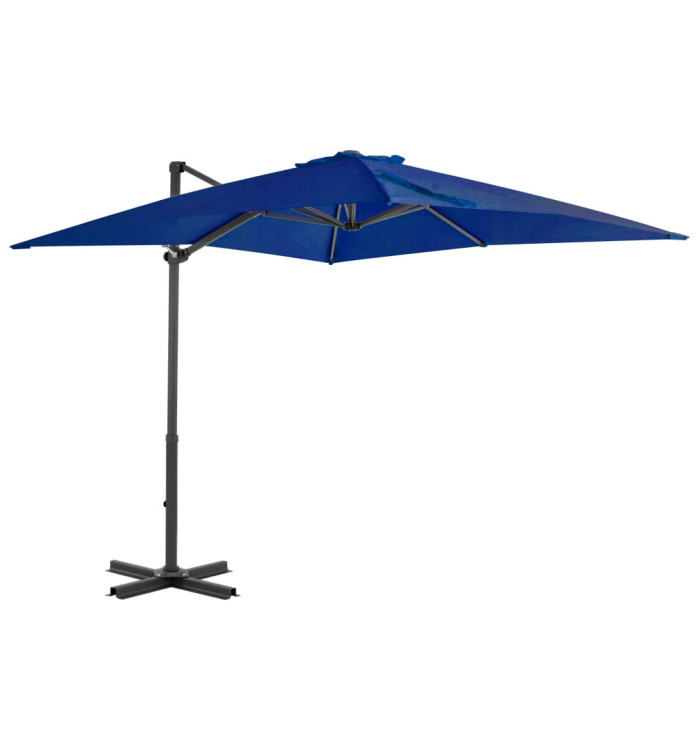 Parasol de jardin en porte-à-faux mât en aluminium bleu azuré | Mobilier & Déco