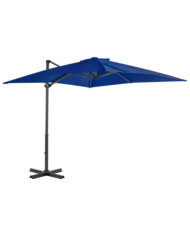 Parasol de jardin en porte-à-faux mât en aluminium bleu azuré | Mobilier & Déco