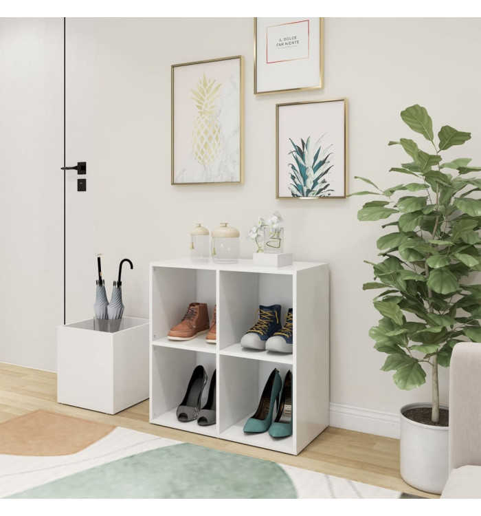 Armoire à chaussures d'entrée blanc bois d'ingénierie | Mobilier & Déco