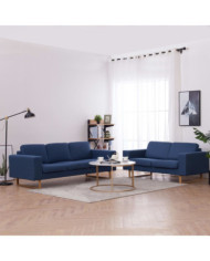 Ensemble de canapé 2 pcs Tissu Bleu | Mobilier & Déco