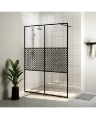 Paroi de douche avec verre ESG transparent 140x195 cm Noir | Mobilier & Déco