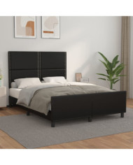 Cadre de lit sans matelas noir 140x200 cm similicuir | Mobilier & Déco
