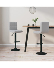 Tabourets de bar lot de 2 gris clair velours | Mobilier & Déco