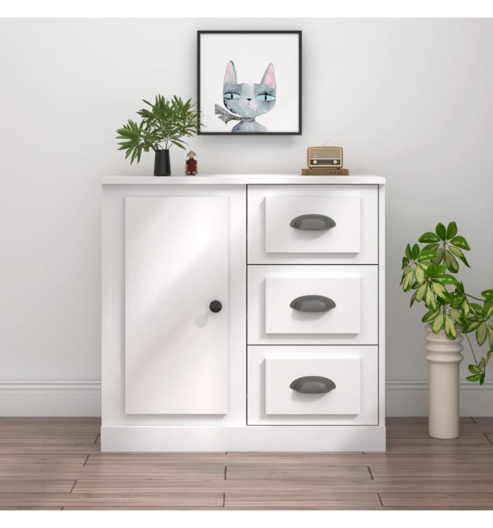 Buffet blanc 70x35,5x67,5 cm bois d'ingénierie | Mobilier & Déco