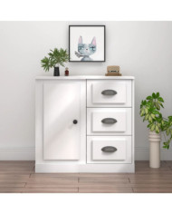 Buffet blanc 70x35,5x67,5 cm bois d'ingénierie | Mobilier & Déco