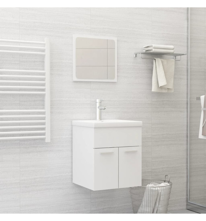 Ensemble de meubles de salle de bain Blanc Aggloméré | Mobilier & Déco