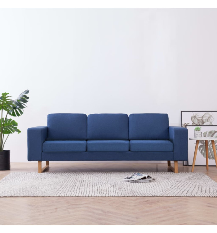Canapé à 3 places Tissu Bleu | Mobilier & Déco