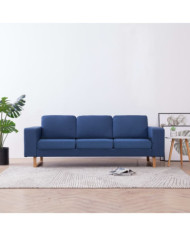 Canapé à 3 places Tissu Bleu | Mobilier & Déco