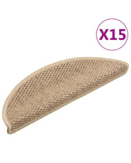 Tapis d'escalier autocollants 15 pcs 56x17x3 cm Sable | Mobilier & Déco