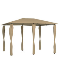 Belvédère avec revêtement de poteaux 3x4x2,6 m Taupe 160 g/m² | Mobilier & Déco