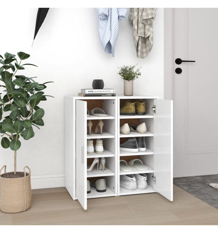 Armoires à chaussures 2 pcs Blanc 32x35x70 cm Aggloméré | Mobilier & Déco