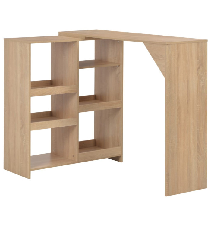 Table de bar avec tablette amovible Chêne 138x39x110 cm | Mobilier & Déco