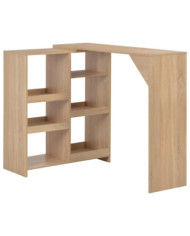 Table de bar avec tablette amovible Chêne 138x39x110 cm | Mobilier & Déco