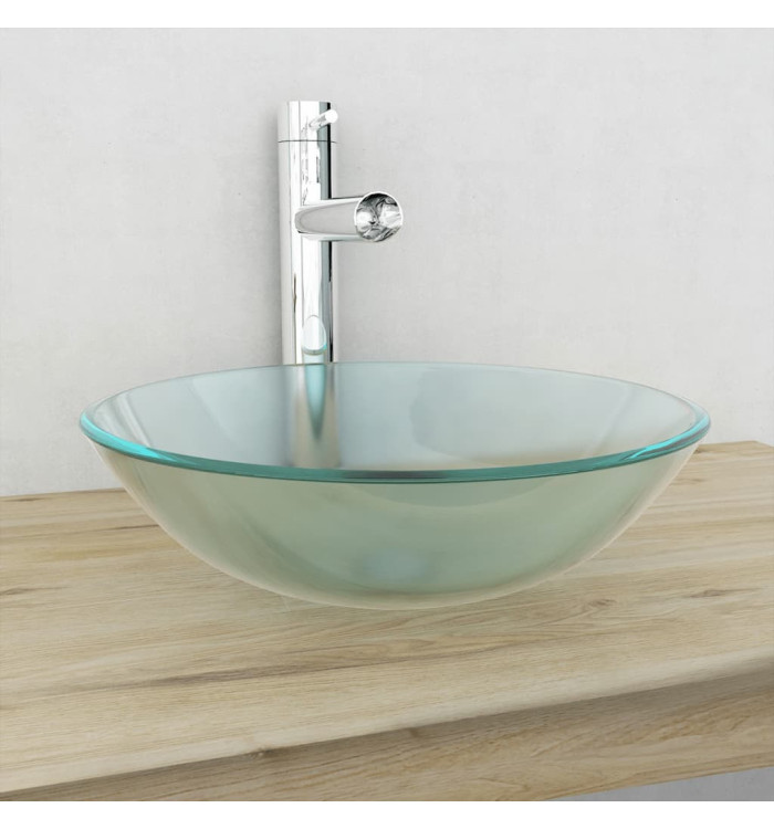Lavabo Verre trempé 42 cm Givré | Mobilier & Déco