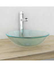 Lavabo Verre trempé 42 cm Givré | Mobilier & Déco