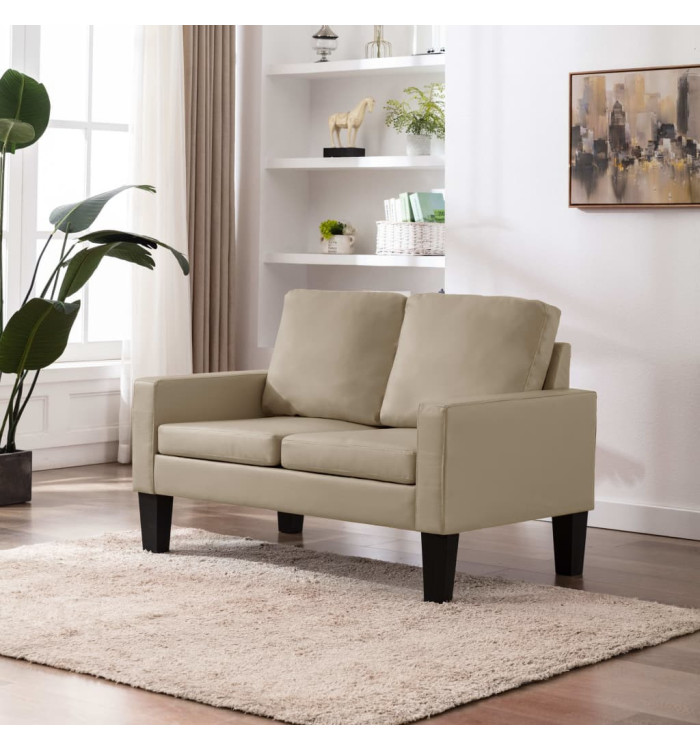 Canapé à 2 places Cappuccino Similicuir | Mobilier & Déco