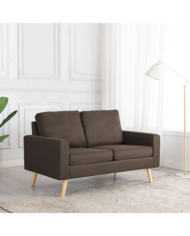 Canapé à 2 places Marron Tissu | Mobilier & Déco
