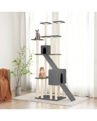 Arbre à chat avec griffoirs en sisal Gris foncé 190 cm | Mobilier & Déco