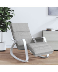 Chaise à bascule Gris clair Tissu | Mobilier & Déco