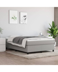 Cadre de lit sans matelas gris clair 140x190 cm tissu | Mobilier & Déco